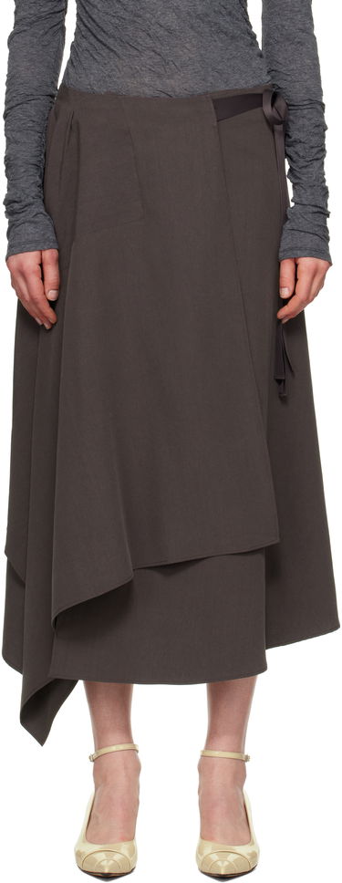 Пола OUR LEGACY Our Legacy Spinnaker Midi Wrap Skirt Кафяво | W2254SCP, 0
