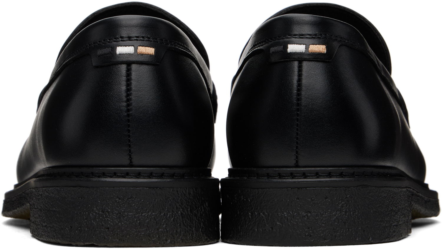 Кецове и обувки BOSS BOSS Polished-Leather Loafers Черно | 50536230, 1