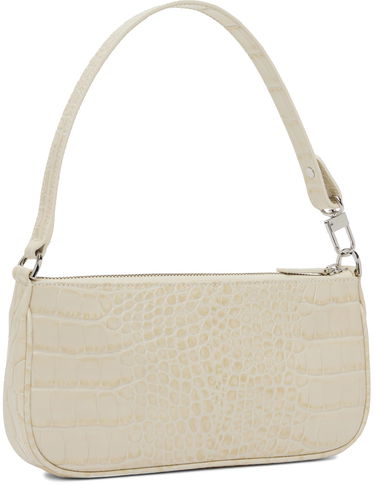 Чанта през рамо BY FAR Croc Embossed Leather Shoulder Bag Бяло | 18FWRCLSCEDMED, 2