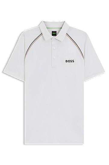 Поло тениска BOSS Slim-Fit Polo Shirt with Odour Control Бяло | 50543333, 0