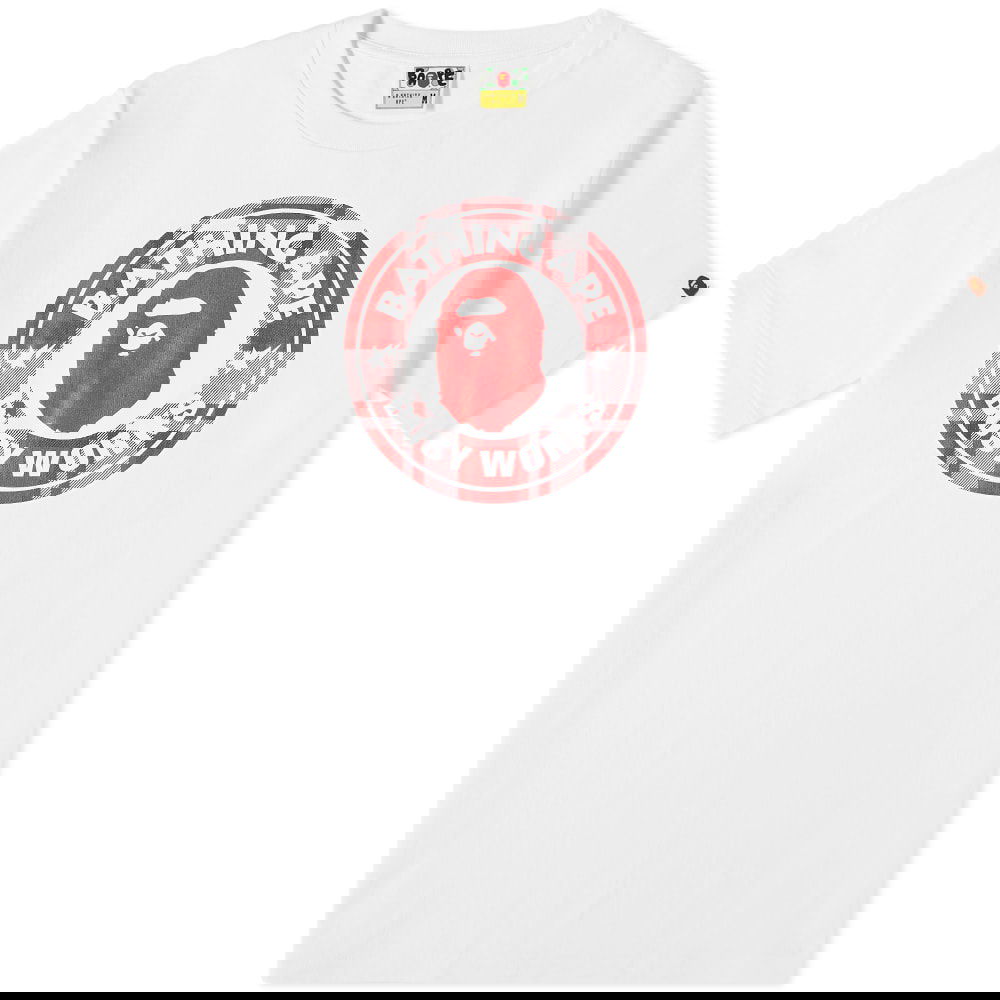 Тениска BAPE Check Gift Busy Works Tee Бяло | 001TEI201003F-WHT, 0
