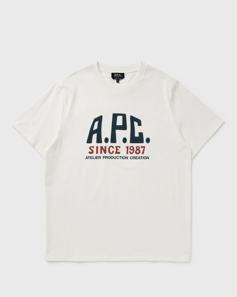 Тениска A.P.C. Print Label T-Shirt Бяло | COHBU-M26442-AAB