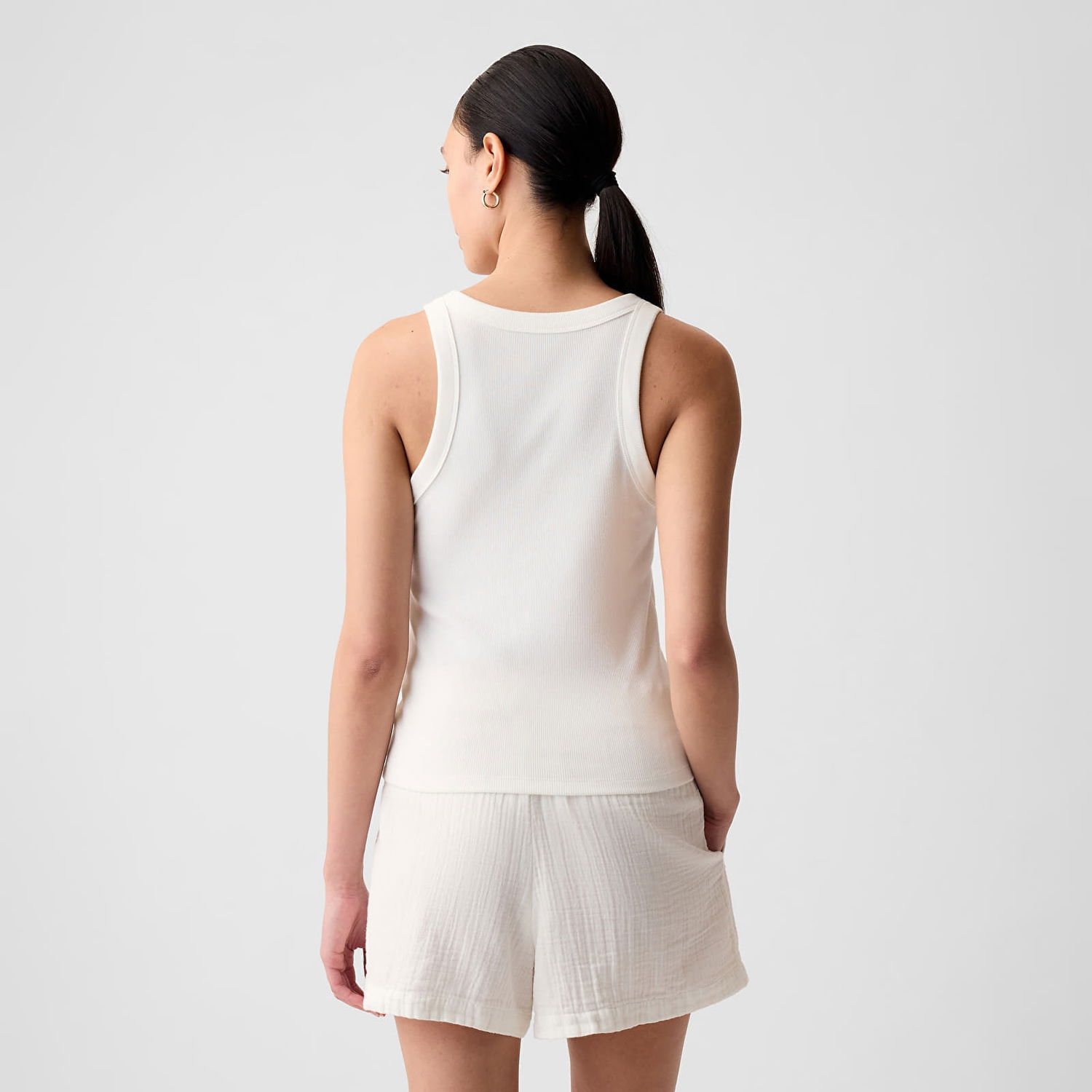Потник GAP Modal Rib Halter New Off White Бяло | 878220-01, 1