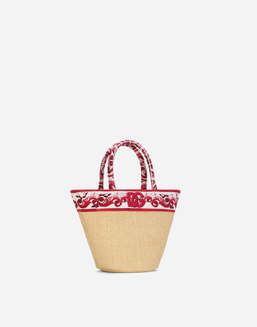 Голяма пазарска чанта Dolce & Gabbana Dolce & Gabbana Straw Tote Bag with Floral Print Бежово | EB0104AU085HE3OB, 2