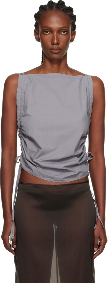 Потник Baserange Baserange Pictorial Ruched Strap Top Сиво | TSPIS-PO-AU25, 0