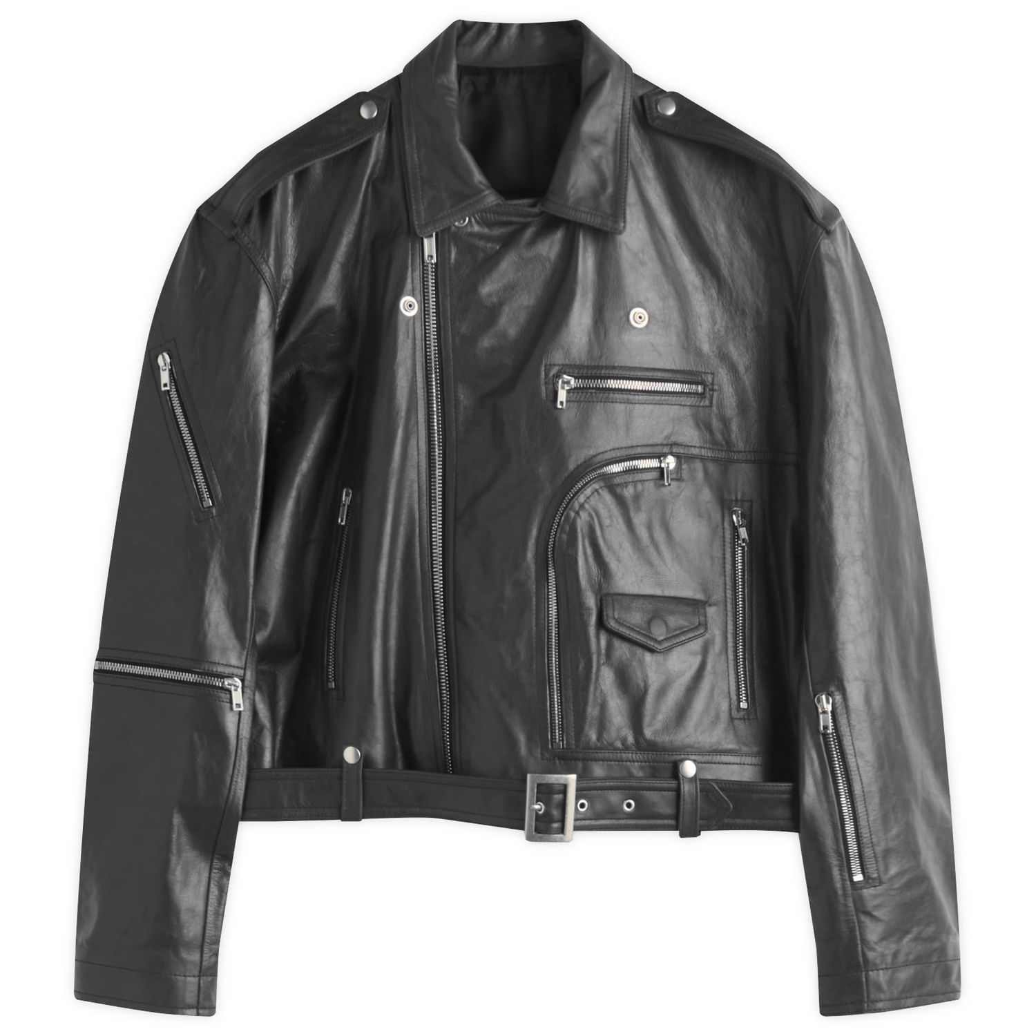 Яке Rick Owens Rick Owens Jumbo Bauhaus Stooges Leather Biker Jacket Черно | RP01E7717-009, 1