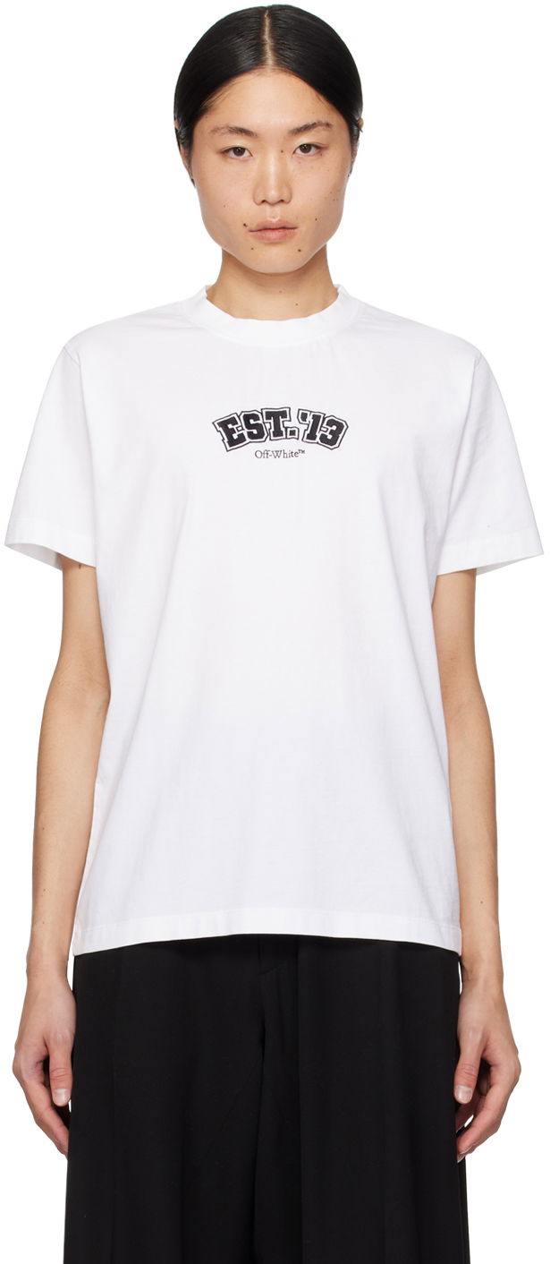 Тениска Off-White White Slim T-Shirt Бяло | OMAA027G23JER0120110, 0