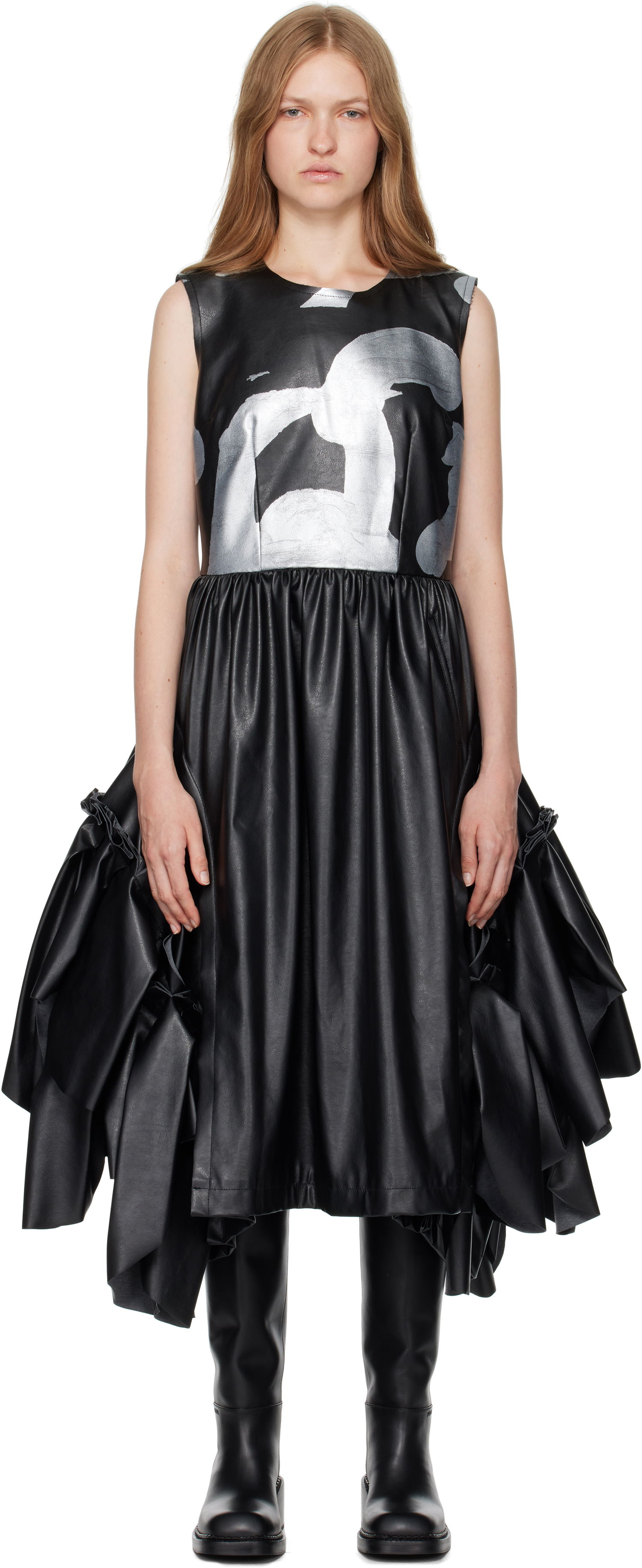 Pокля Comme des Garçons Faux Leather Midi Dress Черно | GN-A008-051, 0