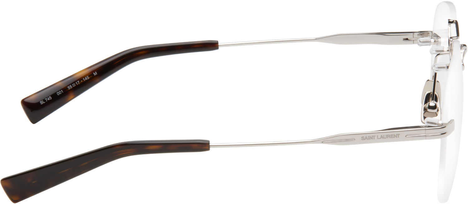 Слънчеви очила Saint Laurent Aviator Frame Clear Glasses Бяло | SL 745-001, 1