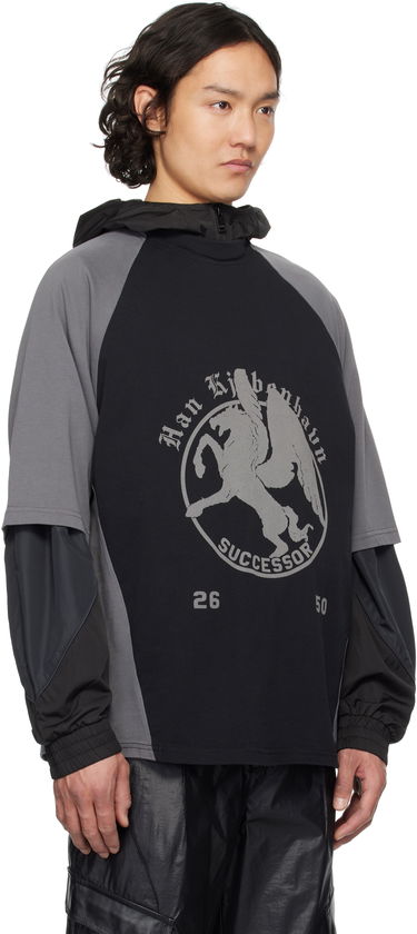 Суитчър Han Kjøbenhavn Han Kjobenhavn 'Successor' Print Panelled Short Sleeve T-Shirt Черно | M-134366, 1