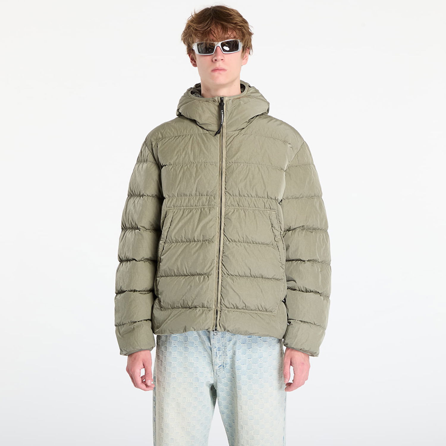 Пухо яке C.P. Company Chrome-R Goggle Down Jacket Fungi Grey Зелено | 19CMOW011A005904G-356, 0