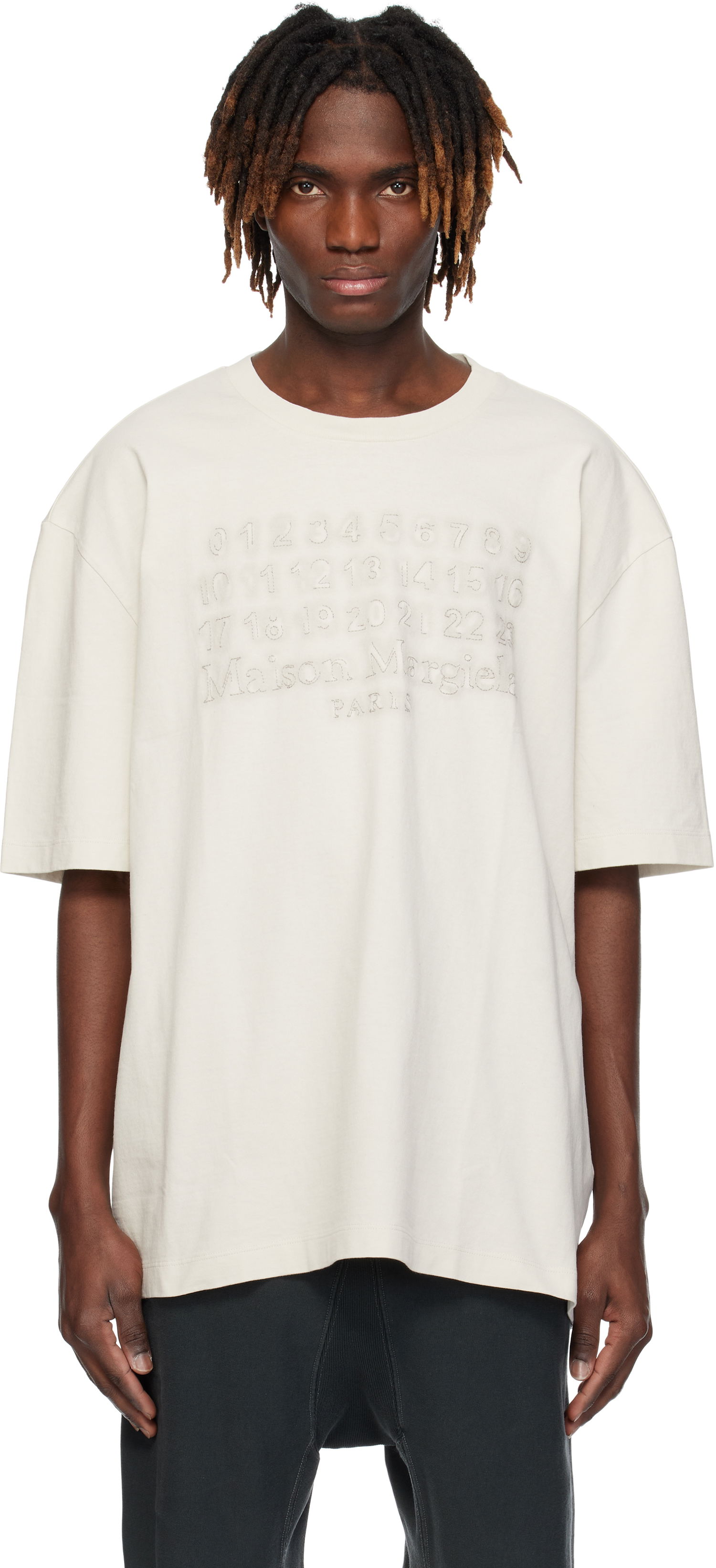 Тениска Maison Margiela Maison Margiela Embroidered Logo T-Shirt Бяло | S50GC0705 S24567, 0