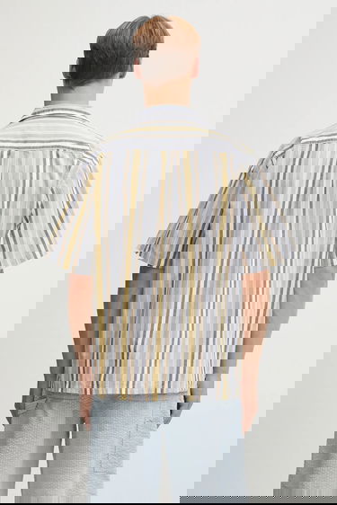 Риза Carhartt WIP Linen Blend Relaxed Fit Short Sleeve Folsey Camp Collar Striped Shirt with Patch Pockets Многоцветен | I035154.3G8XX, 2