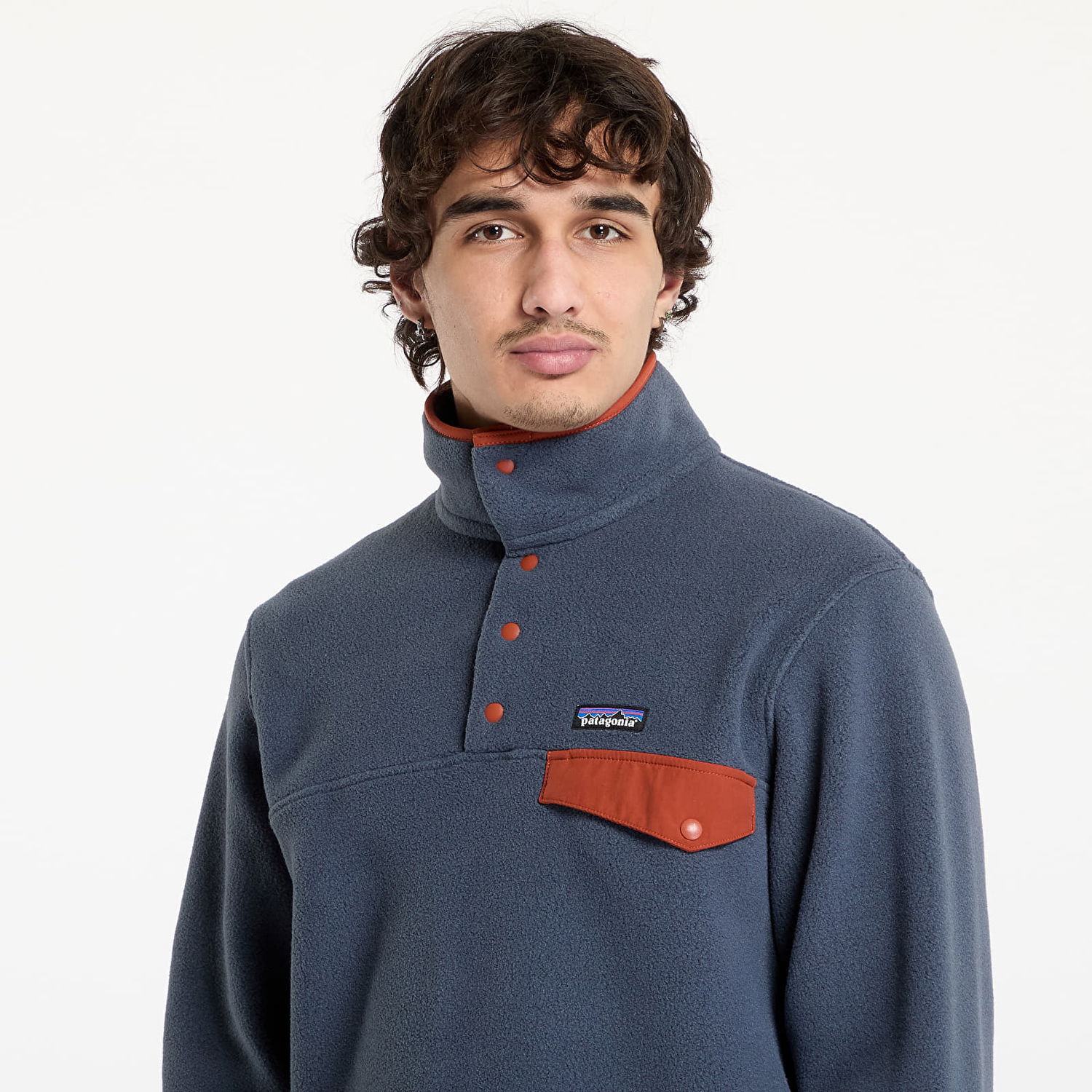 Суитчър Patagonia Snap-T Crewneck Sweatshirt Синьо | 25551 SMBU, 1