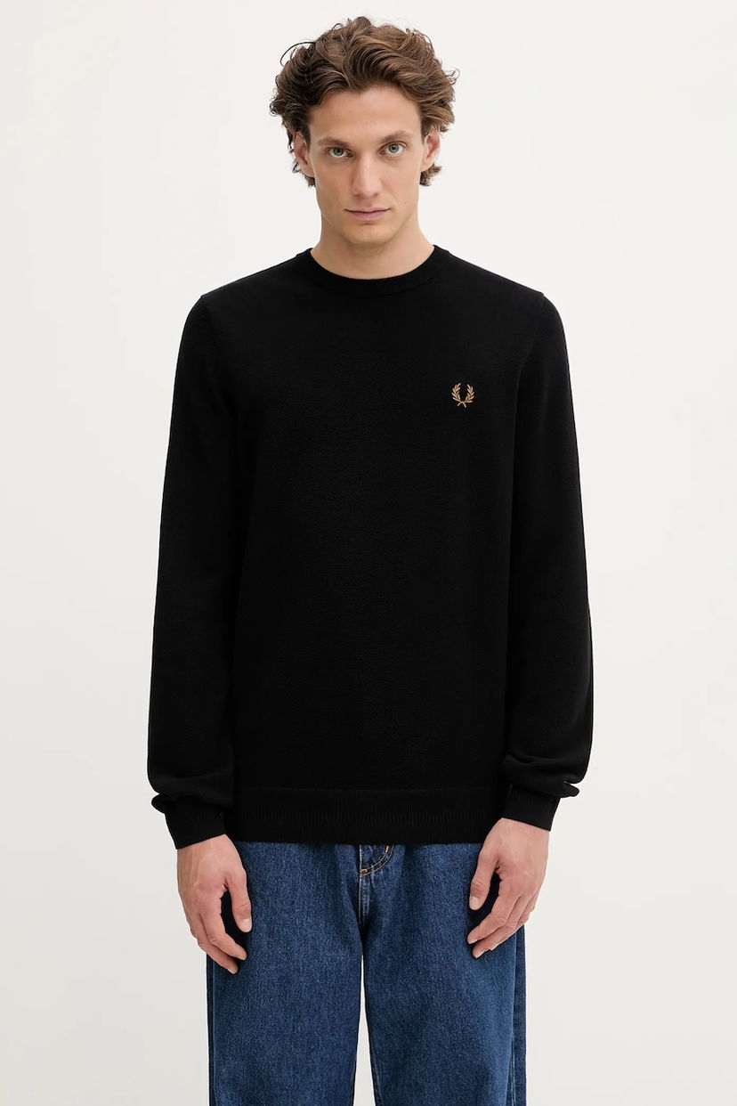 Пуловер Fred Perry Fred Perry Crew Neck Sweater Черно | K1309