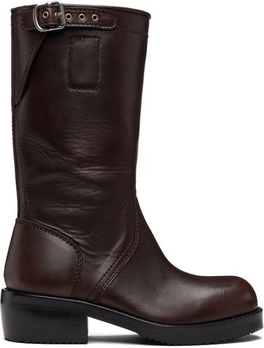 Кецове и обувки Dries Van Noten Dries Van Noten Leather Biker Boots Кафяво | 252-011748-102, 0
