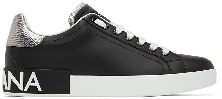 Кецове и обувки Dolce & Gabbana Black Portofino Sneakers Черно | CS1760AH527, 0