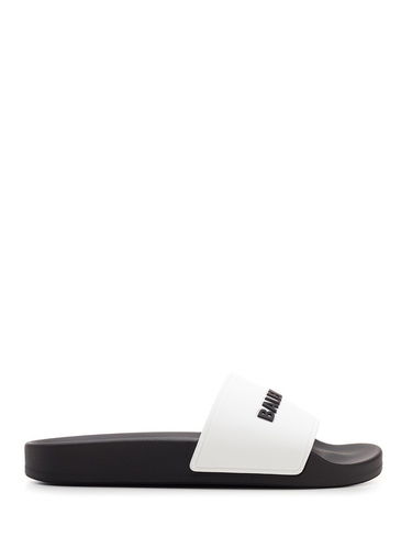 Кецове и обувки Balenciaga Pool Slides Logo White Black W Бяло | 565547W1S879010, 0