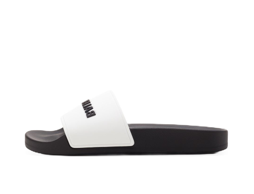 Кецове и обувки Balenciaga Pool Slides Logo White Black W Бяло | 565547W1S879010
