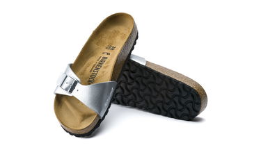 Кецове и обувки Birkenstock Madrid Birko-Flor Silver Narrow Fit W Металик | 40413, 4