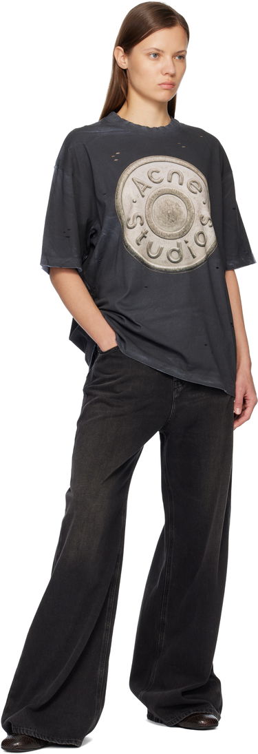 Тениска Acne Studios Acne Studios Distressed Oversized Medallion Logo T-shirt Черно | CL0362-, 3
