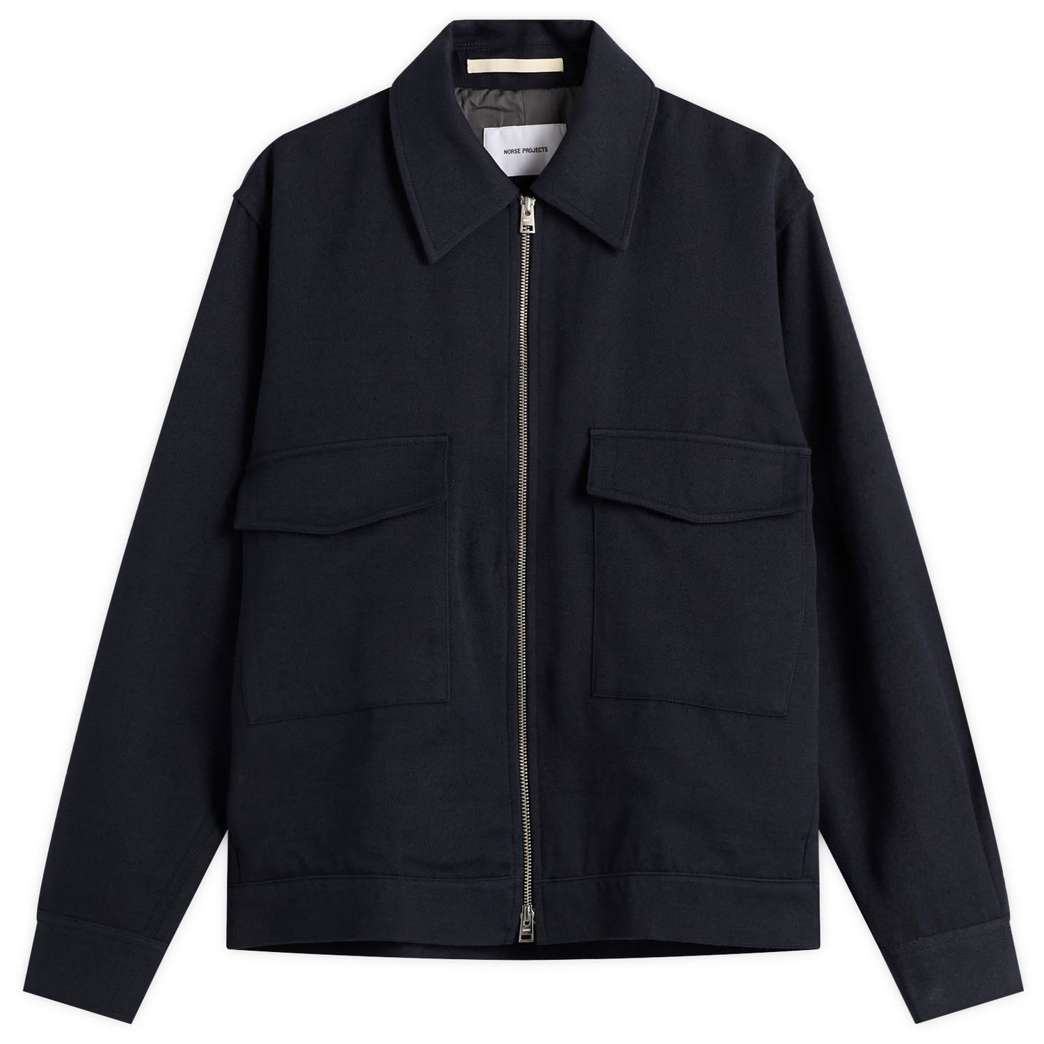 Яке NORSE PROJECTS Aksel Cavalry Cotton Wool Windstopper Full-Zip Jacket with Flap Pockets Тъмно синьо | N55-0641-7004, 1