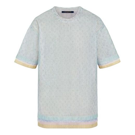 Тениска Louis Vuitton Monogram Silk T-Shirt Синьо | 1A7QKM,, 0