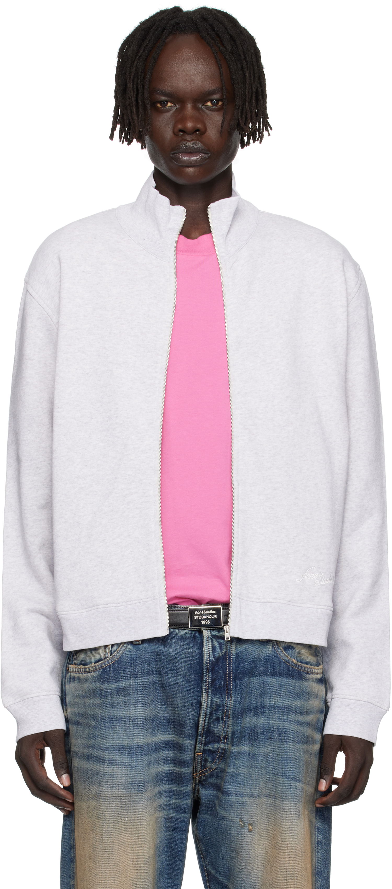 Суитчър Acne Studios Acne Studios Zip-Up Sweatshirt Сиво | CI0207-, 0
