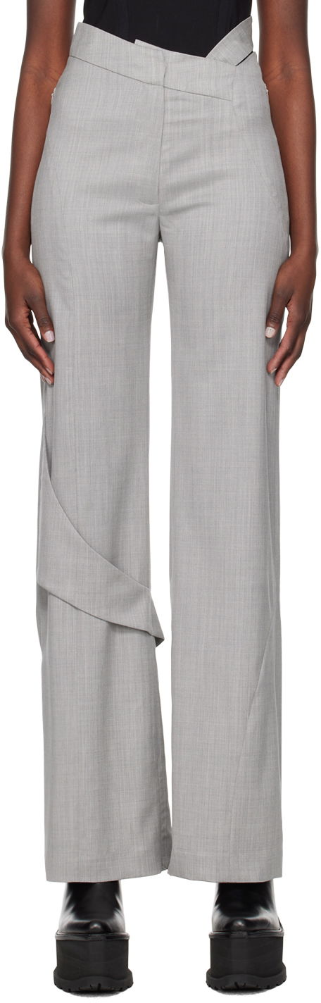 Панталони HELIOT EMIL Fluid Draped Trousers Сиво | HE_W_10_043_LGY06, 0