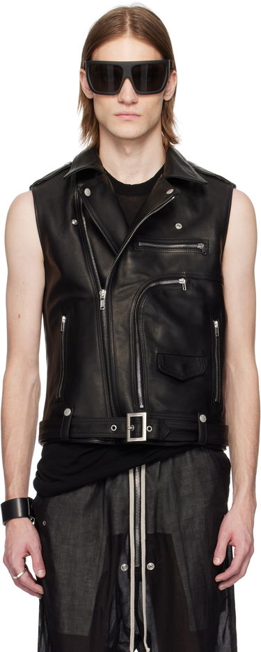 Жилетка Rick Owens Rick Owens Hollywood SL Bauhaus Stooges Leather Vest Черно | RR01E5710 LHJP, 0