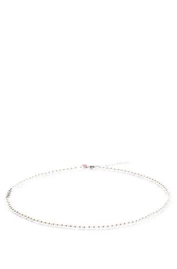 Колие BOSS Pearl Beaded Necklace with Logo Plaque Металик | 50544522