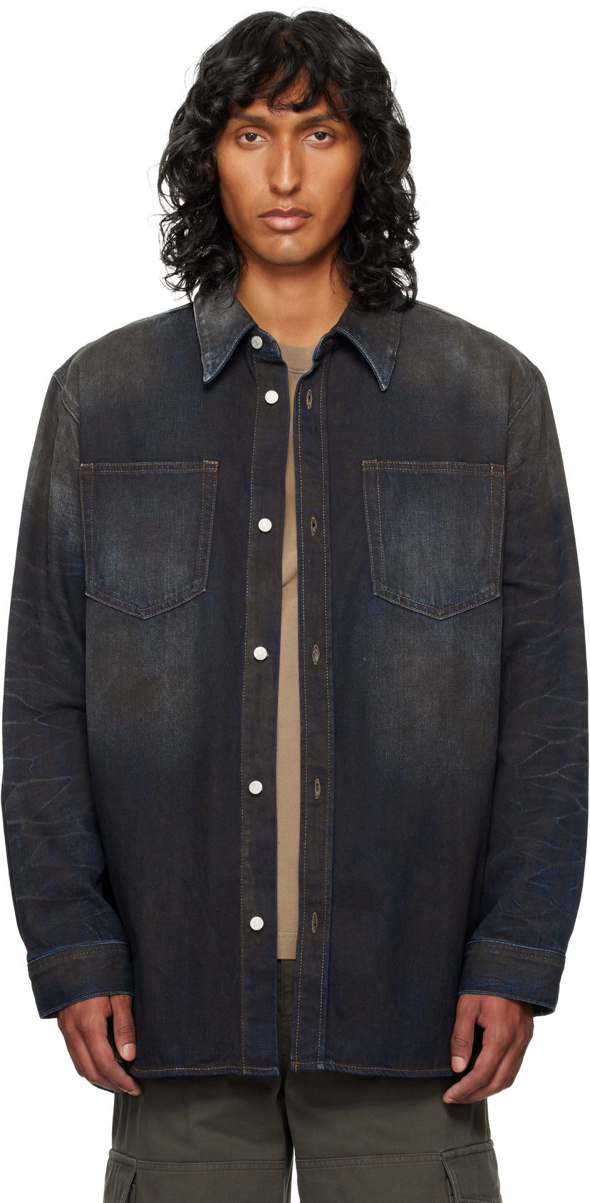 Риза Acne Studios Denim Shirt Синьо | CB0081