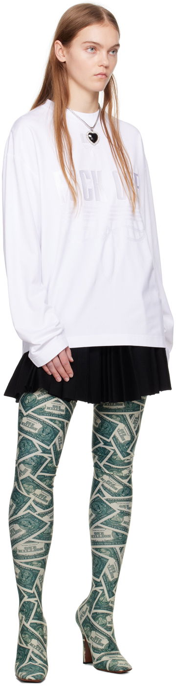 Пуловер VETEMENTS VTMNTS Embroidered Long Sleeve T-Shirt Бяло | VL20LS120W, 3