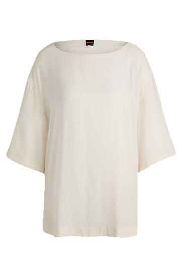 Тениска BOSS Relaxed Fit Blouse Бяло | 50524216, 0