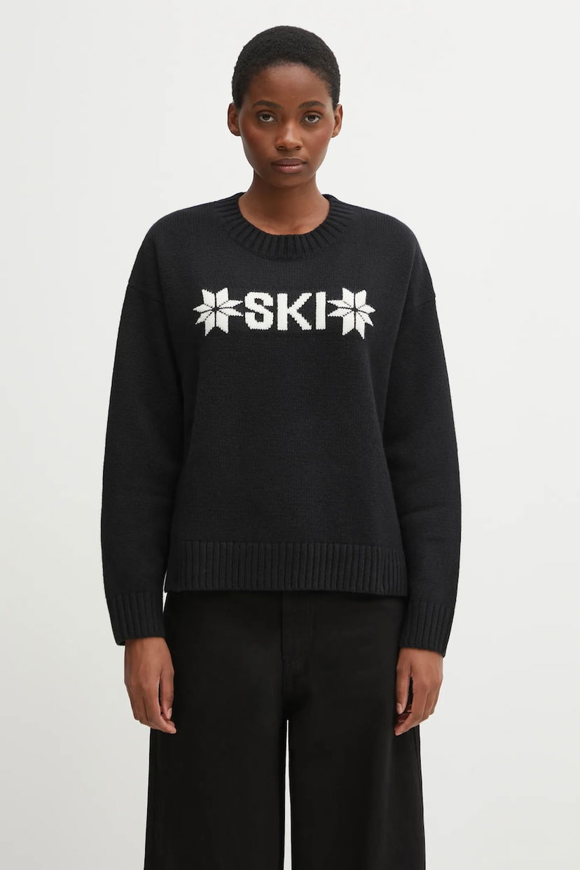 Пуловер Helly Hansen BLISS Wool Blend Ski Sweater with Snowflake Graphic Черно | 54604