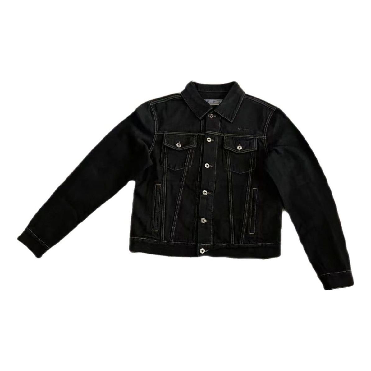 Яке Off-White Alphabet Patterned Denim Jacket Черно | OMYE079C99DEN0044001PD, 0