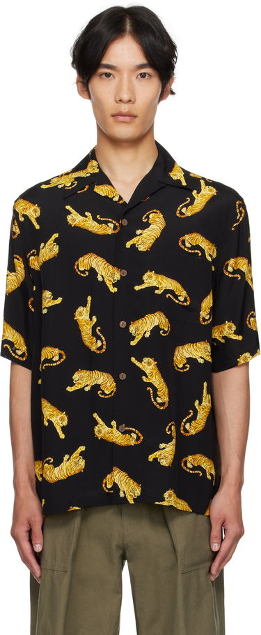 Риза WACKO MARIA WACKO MARIA Tim Lehi Tiger Print Shirt Черно | 25SS-WMS-HI08, 0