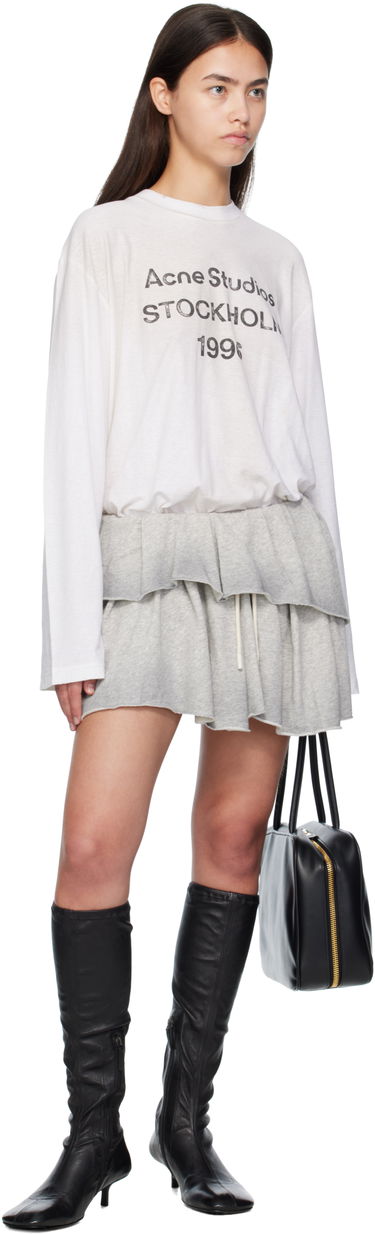 Пола Acne Studios Acne Studios Layered Fleece Mini Skirt Сиво | AF0540-, 3