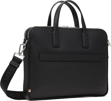 Чанта през рамо BOSS Saffiano Leather Briefcase with Embossed Logo Черно | 50542241, 2