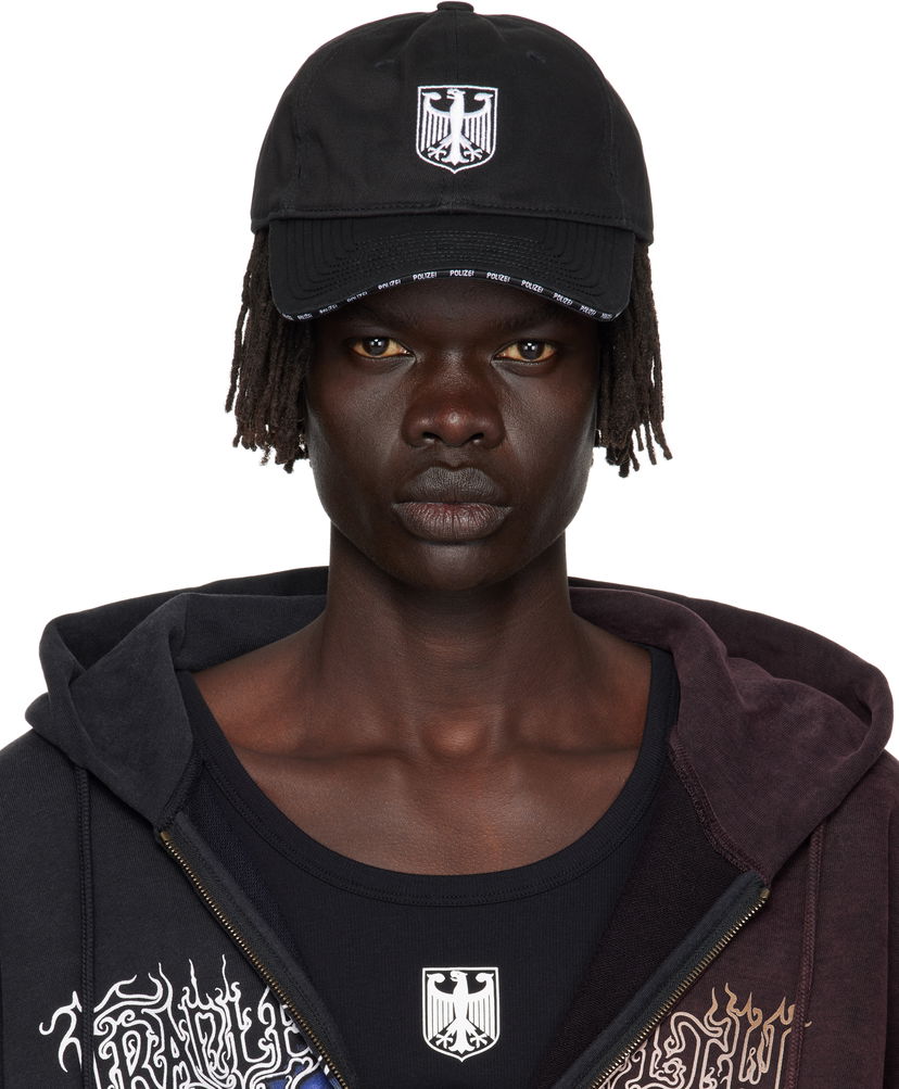 Шапка с козирка VETEMENTS Vetements Polizei Logo Cap Черно | UH76CA300BW