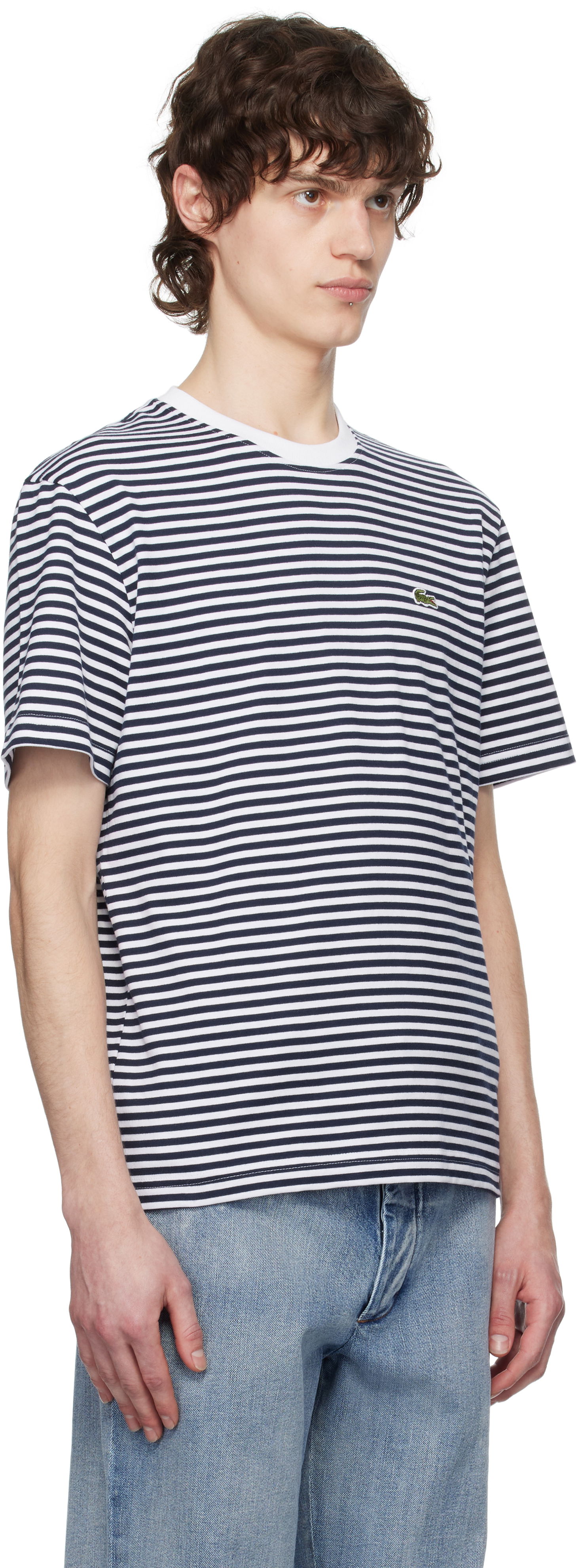 Тениска Lacoste Striped Heavy T-Shirt Синьо | TH9749_522, 1