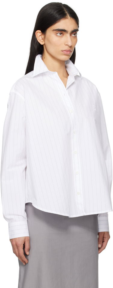 Риза TOTEME TOTEME Monogram Striped Cropped Shirt Бяло | 252-WRT0356-FB0076, 1
