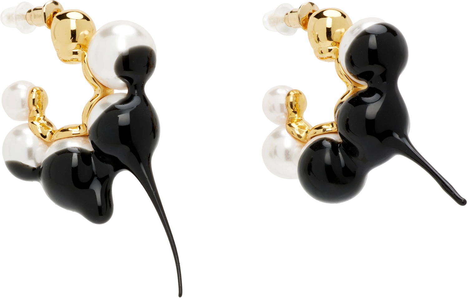 Обеци Ottolinger Ottolinger Dipped Pearl Mini Hoop Earrings Металик | 125-902825-02, 1