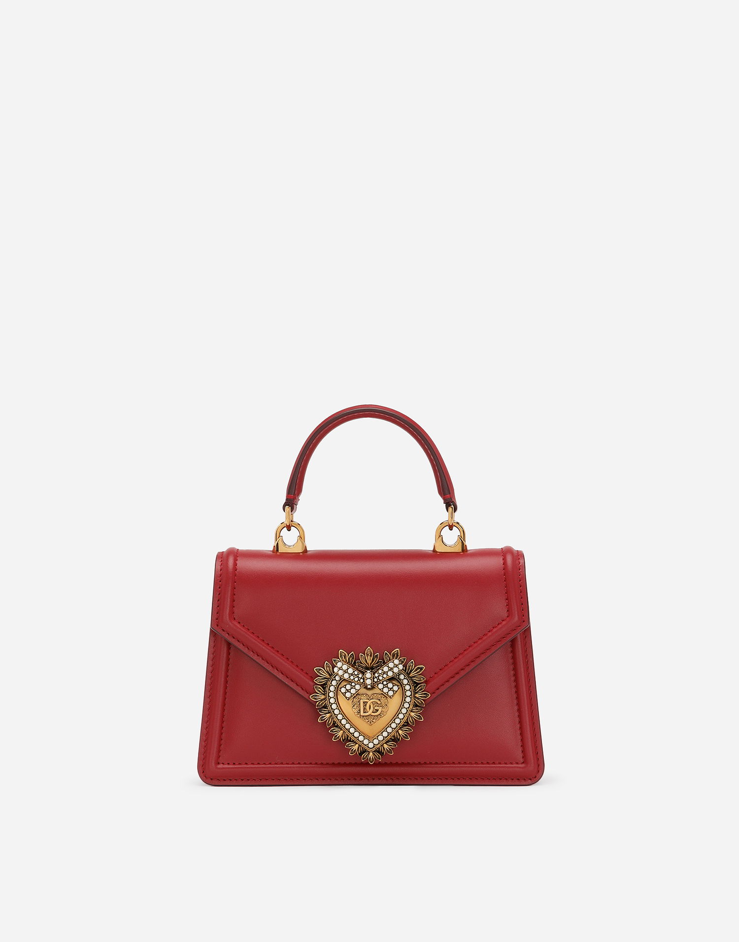 Дамска чанта Dolce & Gabbana Small Smooth Calfskin Devotion Top Handle Bag Червено | BB6711AV89387124, 0