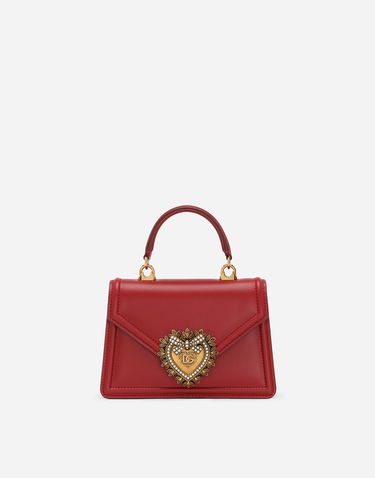 Дамска чанта Dolce & Gabbana Small Smooth Calfskin Devotion Top Handle Bag Червено | BB6711AV89387124, 0