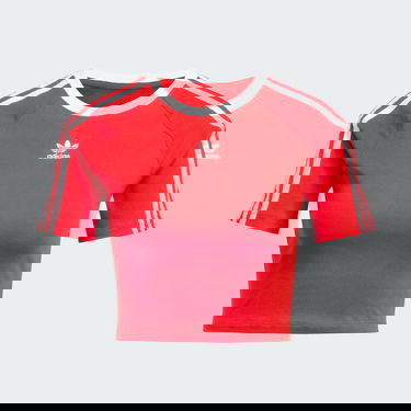 Съкратен топ adidas Performance 3-Stripes Crop T-Shirt Червено | JD0303, 3