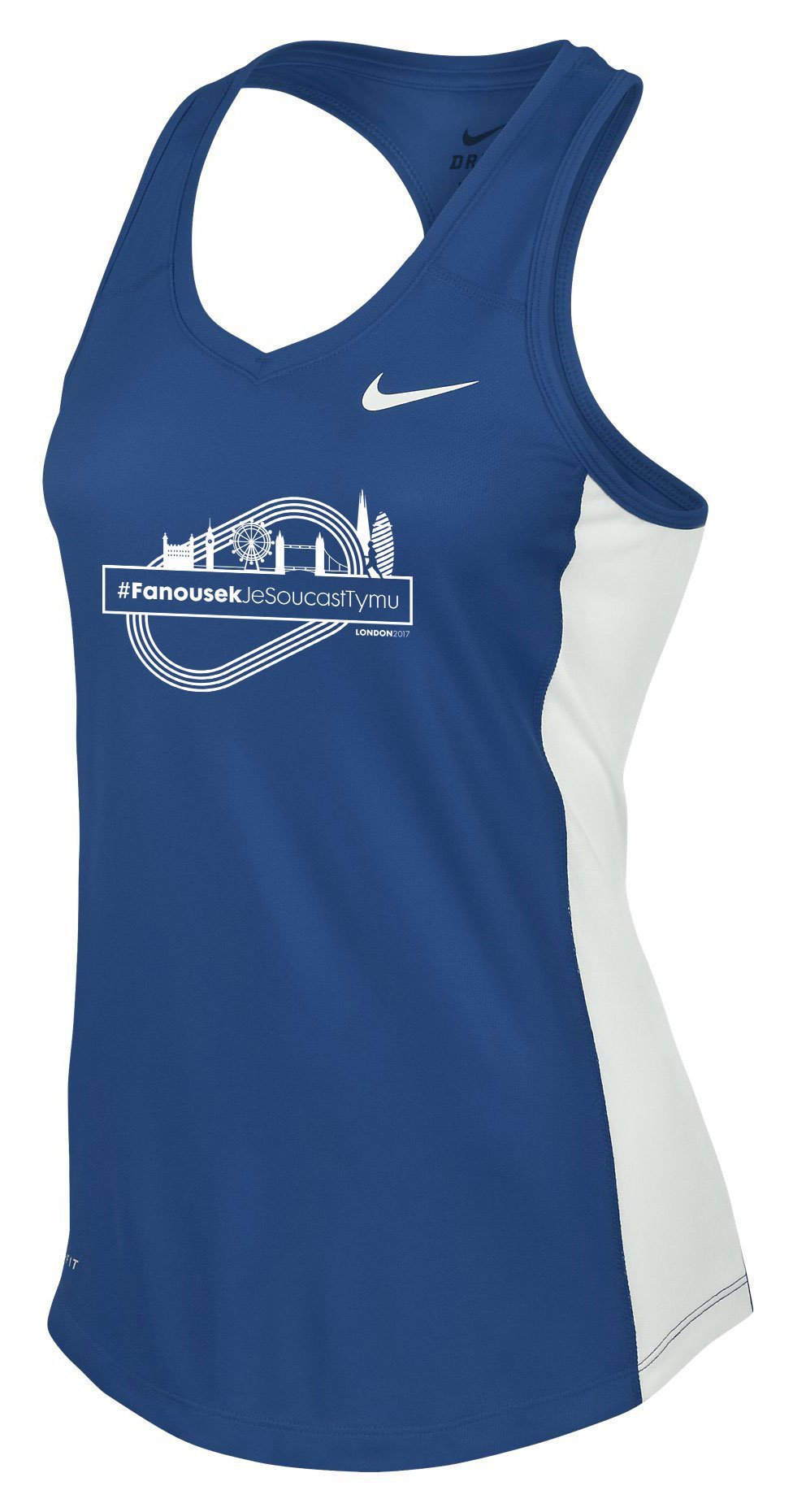 Потник Nike Nike Miler Singlet II Fans Women's Running Tank Top Синьо | 598588-494-logo, 0