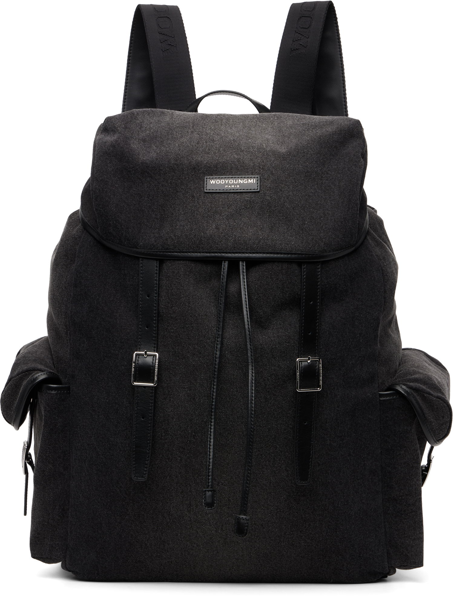 Раница WOOYOUNGMI Flap Top Denim Backpack Сиво | W253BA01, 0