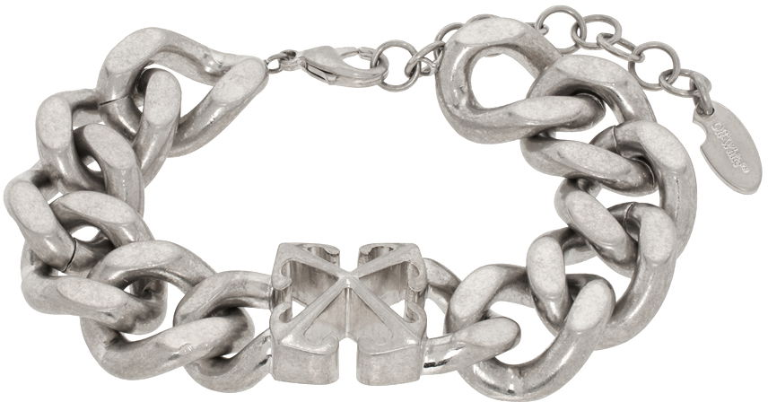 Гривна Off-White Arrow Chained Bracelet Металик | OMOA10CC99MET0017200, 0