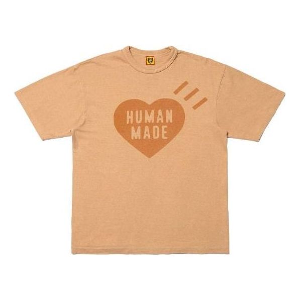 Тениска Human Made Plant Dyed T-Shirt With Heart Logo Бежово | HM25CS055